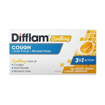 Difflam Soothing Cough Sore Throat & Blocked Nose Lozenges 16 pack