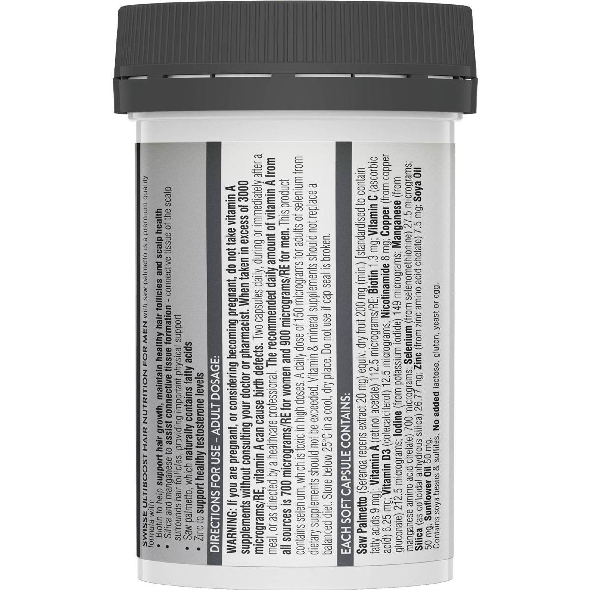 Swisse Ultiboost Hair Nutrition For Men Soft Capsules 60 pack