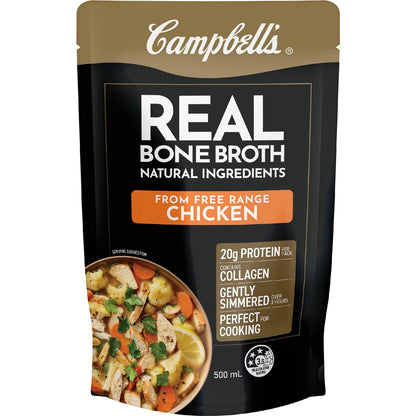 Campbells Real Bone Broth Chicken Pouch 500mL