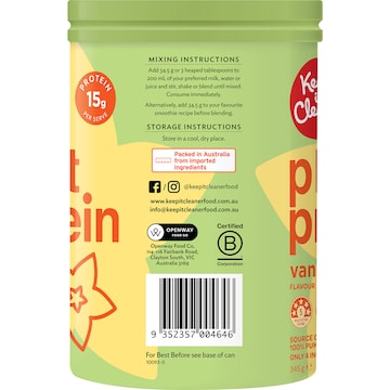 Keep It Cleaner Plant Protein Vanilla Flavour 345g
