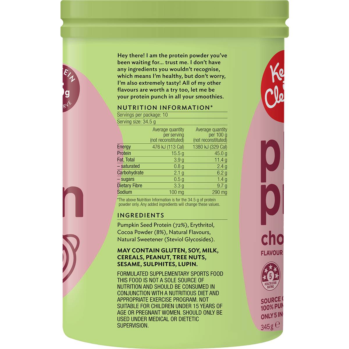 Keep It Cleaner Plant Protein Chocolate Flavour 345g