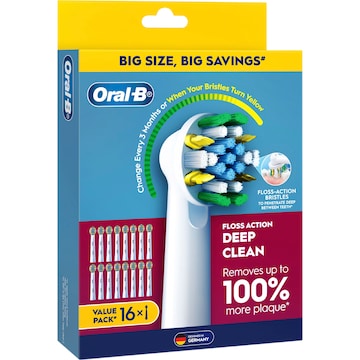 Oral-B Floss Action Toothbrush Heads Replacements 16 pack
