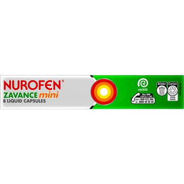 Nurofen Zavance Mini Liquid Capsules Ibuprofen 200mg 8 pack