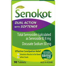 Senokot Dual Action With Softener Senna Leaf Constipation Relief 90 pack