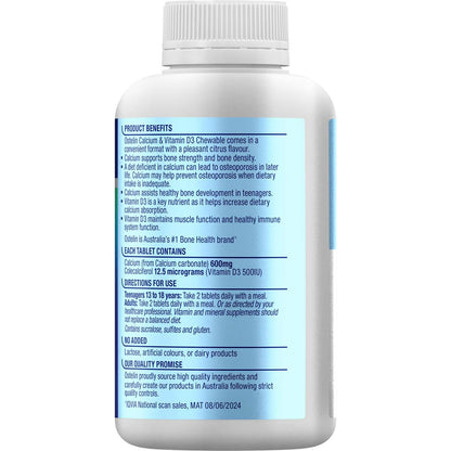 Ostelin Calcium & Vitamin D3 Chewable Citrus Flavour Tablets 120 pack