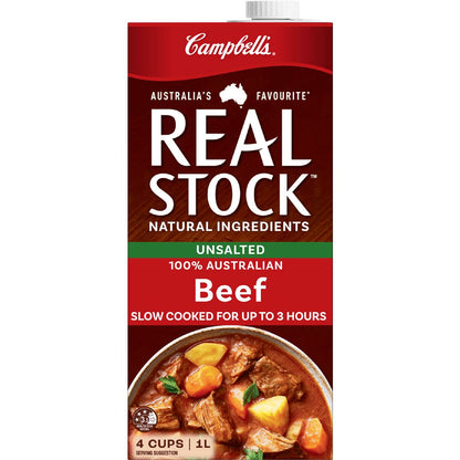 Campbells Real Stock Unsalted Beef 1L
