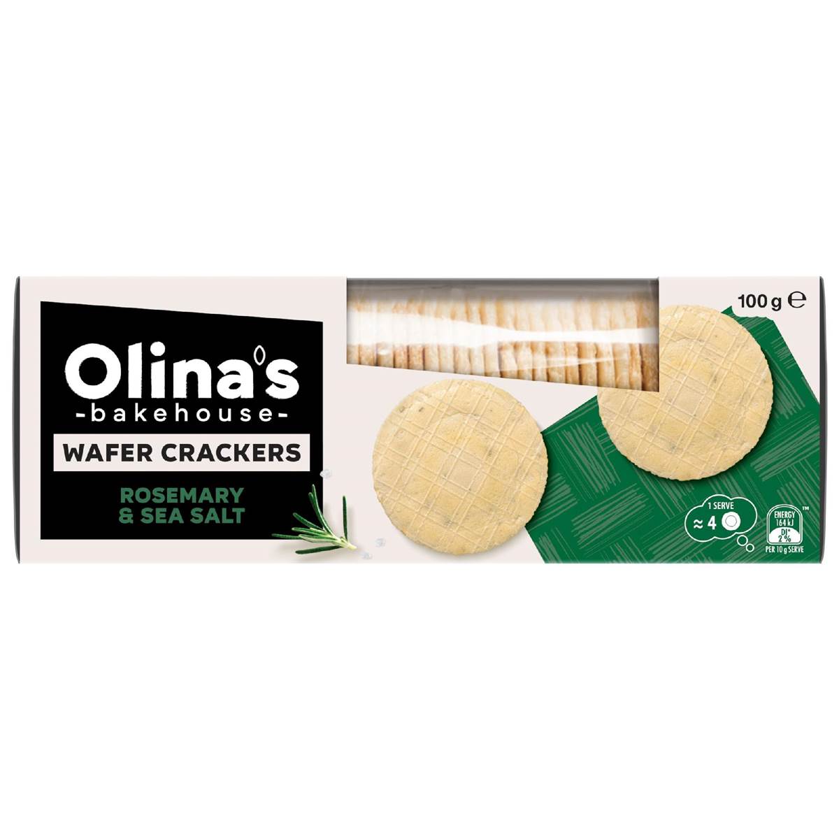 Olina's Bakehouse Wafer Crackers Rosemary & Sea Salt 100g