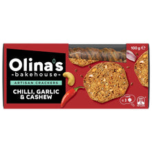 Olina's Bakehouse Artisan Crackers Chilli Garlic & Cashew 100g