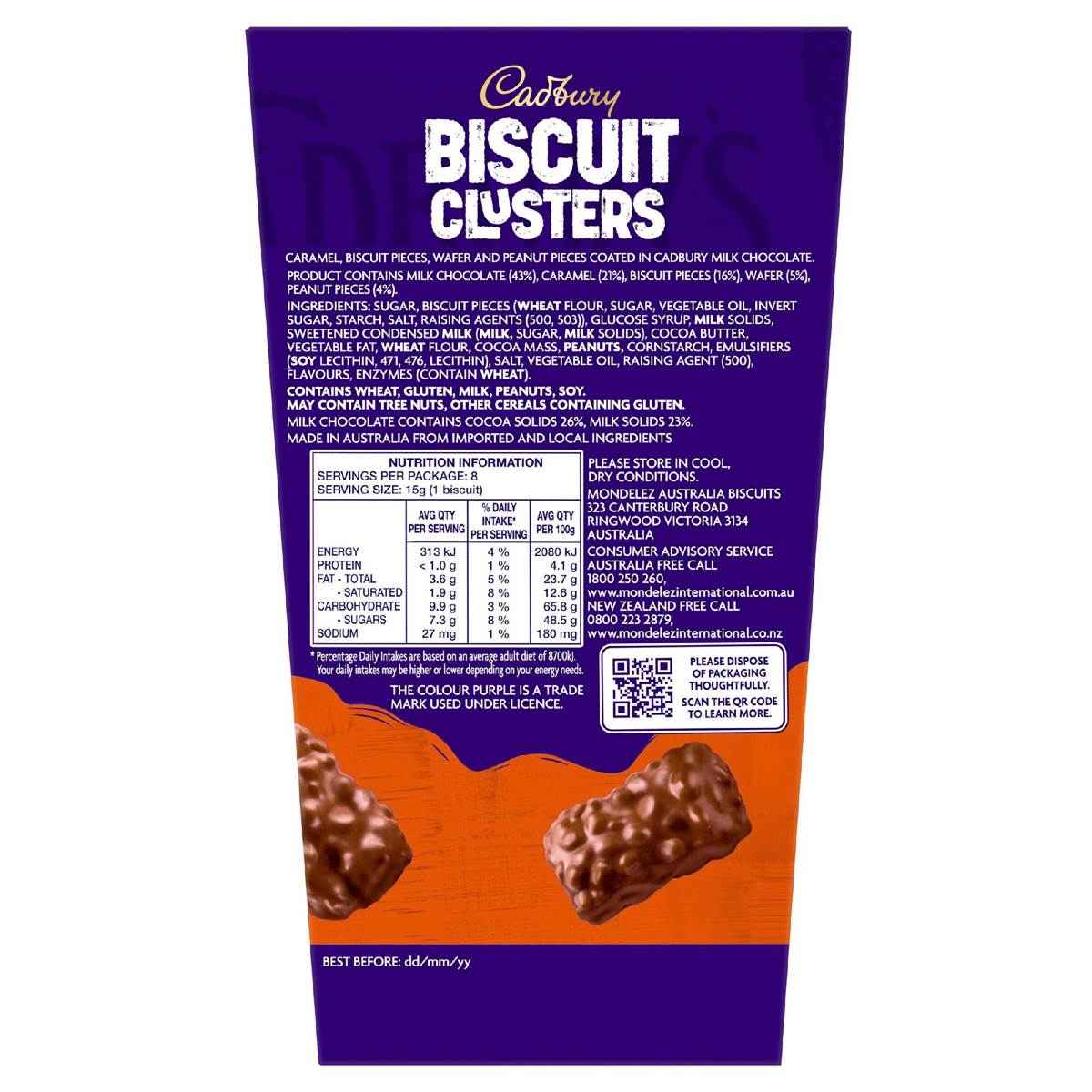 Cadbury Chocolate Biscuit Clusters Crunchy Peanut 120g