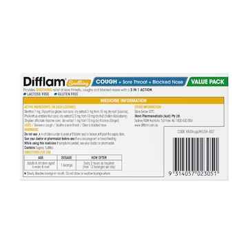 Difflam Soothing Cough Sore Throat & Blocked Nose Lozenges 32 pack