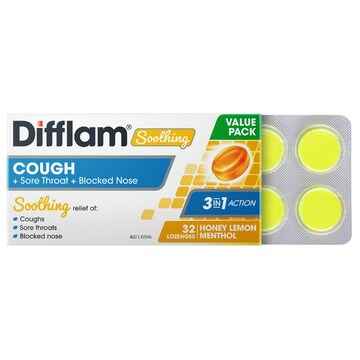 Difflam Soothing Cough Sore Throat & Blocked Nose Lozenges 32 pack