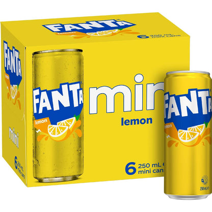 Fanta Mini Cans Lemon 6 x 250mL