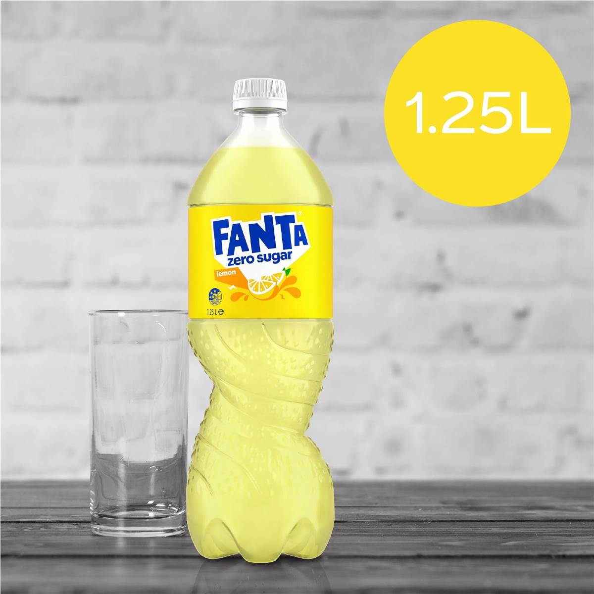 Fanta Lemon Zero Sugar Soft Drink Bottle 1.25L
