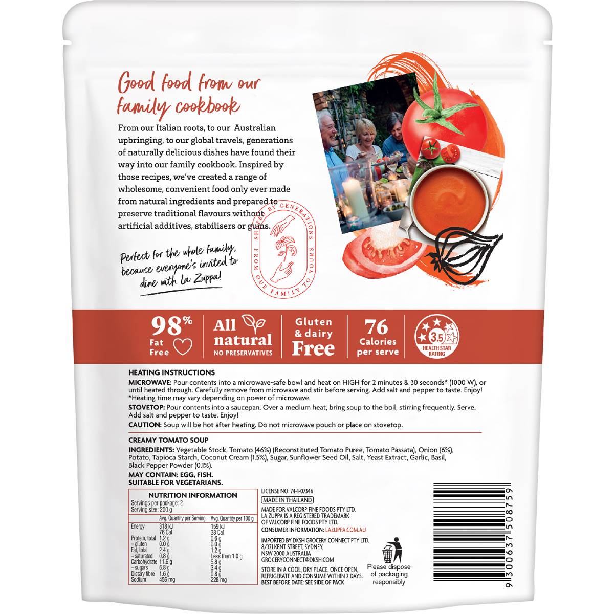 LaZuppa Soup Pouch Creamy Tomato 400g