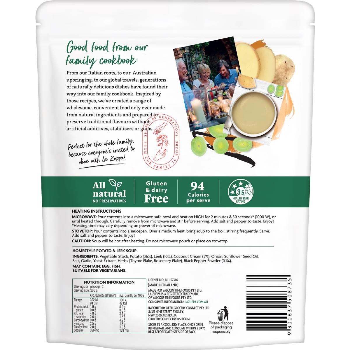 LaZuppa Soup Pouch Homestyle Potato & Leek 400g