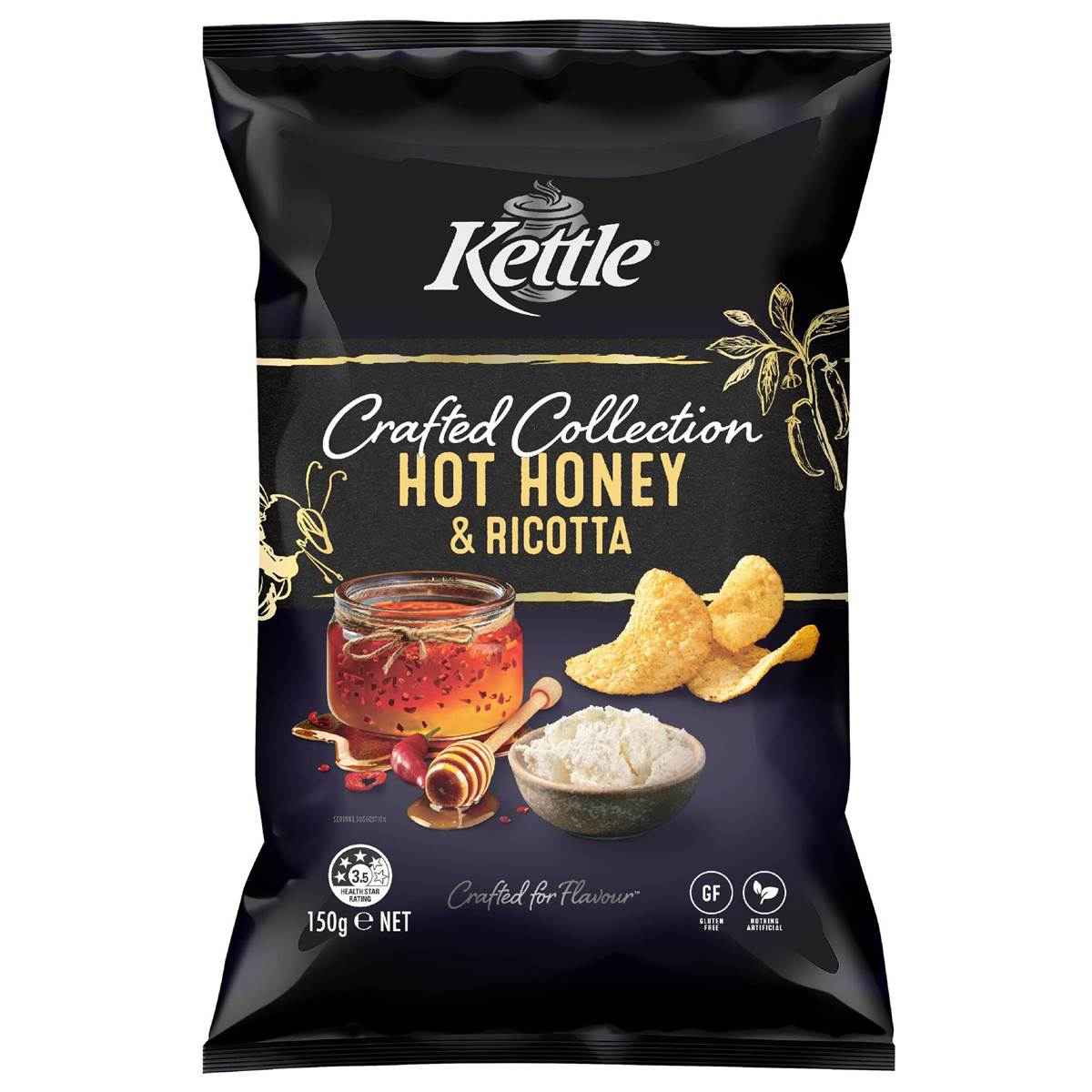Kettle Crafted Potato Chips Hot Honey & Ricotta 150g
