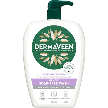 DermaVeen Extra Hydration Gentle Soap Free Wash 500mL