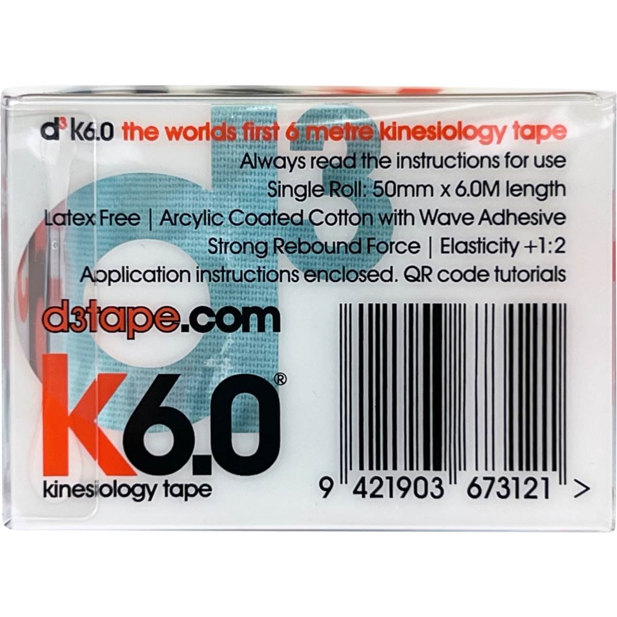 D3 K6.0 Kinesiology Tape 6m each