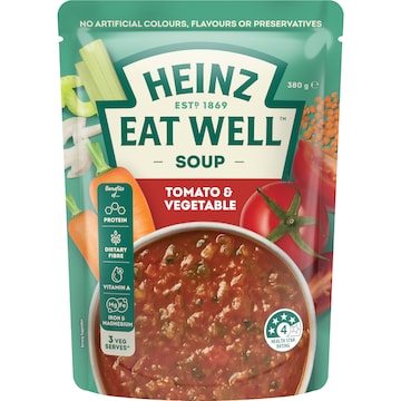 Heinz Eat Well Soup Pouch Tomato & Vegetable 380g