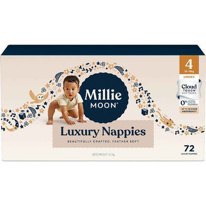 Millie Moon Luxury Nappies Size 4 (10-15kg) 72 pack