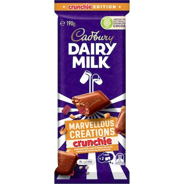 Cadbury Dairy Milk Marvellous Creation Crunchie Chocolate Block 190g