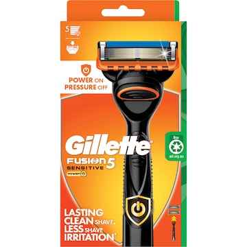 Gillette Fusion 5 Sensitive Power Razor Handle With 2 Blades each