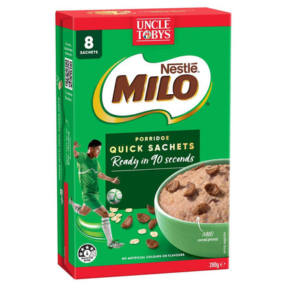 Uncle Tobys Oats Sachets Milo 8 pack 280g