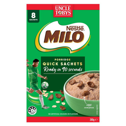 Uncle Tobys Oats Sachets Milo 8 pack 280g