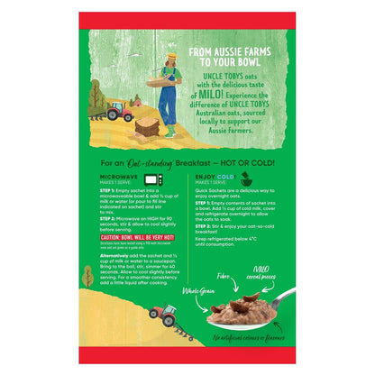 Uncle Tobys Oats Sachets Milo 8 pack 280g