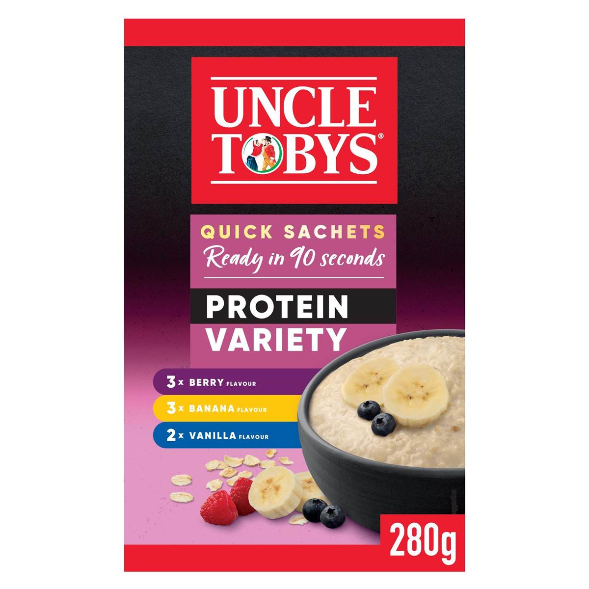 Uncle Tobys Oats Sachets Protein Variety 8 pack 280g