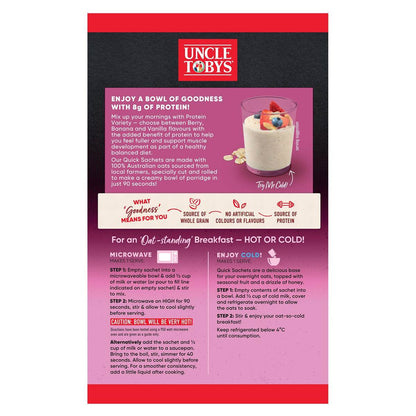 Uncle Tobys Oats Sachets Protein Variety 8 pack 280g
