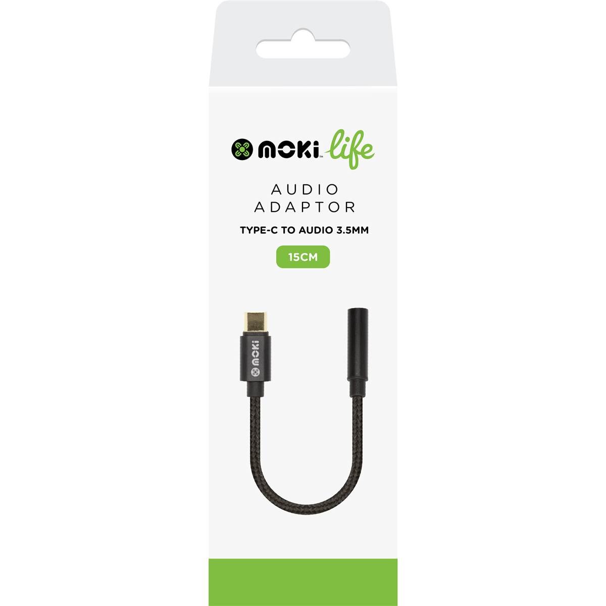 Moki Life Audio Adaptor USB C To 3.5mm Port each