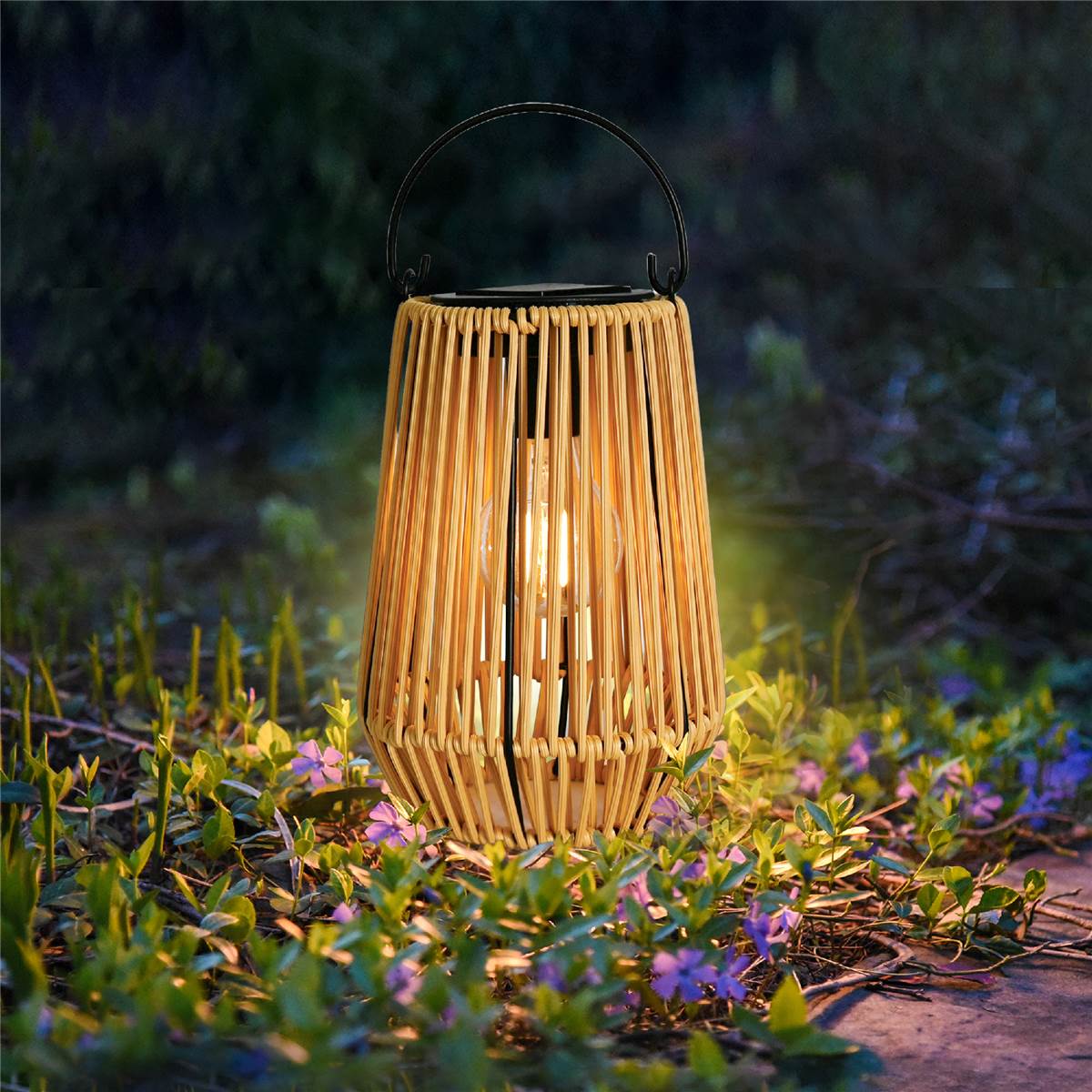 Mirabella Solar Plastic Rattan Lantern each