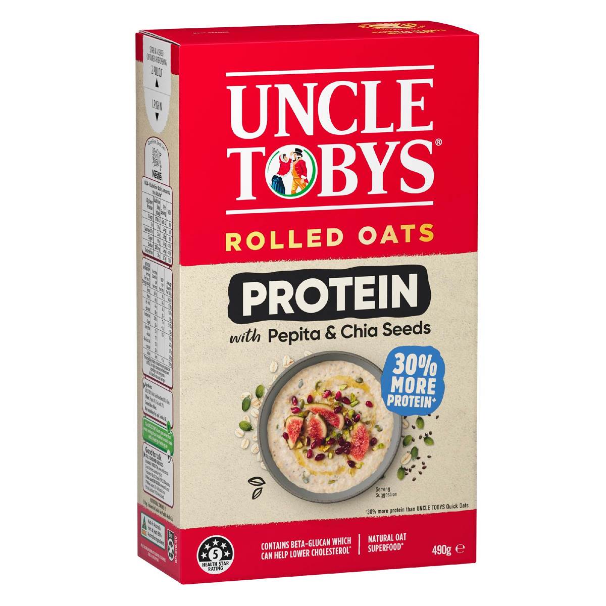 Uncle Tobys Rolled Oats Protein With Pepita & Chia Seeds 490g