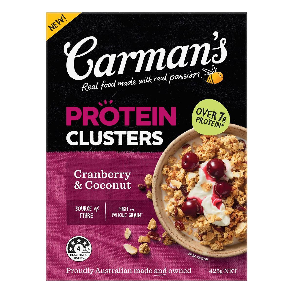Carman's Protein Clusters Cranberry & Coconut 425g