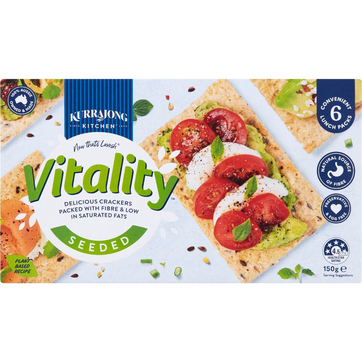 Kurrajong Kitchen Vitality Seeded Cracker 6 pack