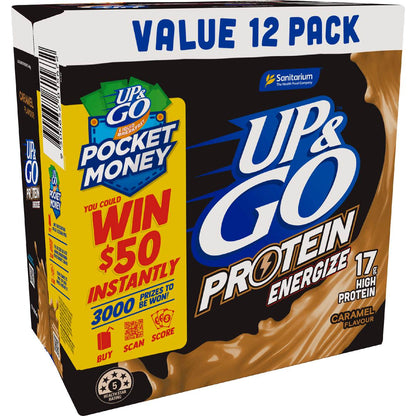 Up&Go Protein Energize Liquid Breakfast Caramel 250mL x 12 pack