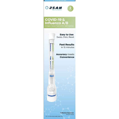 2SAN Nasal COVID-19 & Influenza A/B Test 2 pack