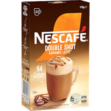 Nescafe Double Shot Caramel Latte Coffee Sachets 10 pack