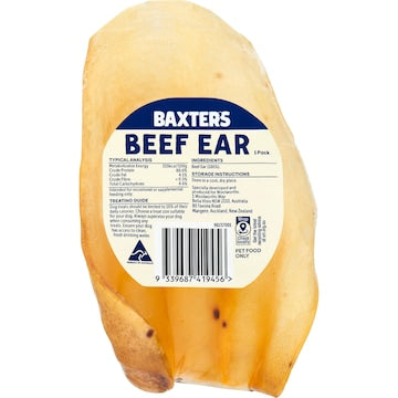 Baxter's Beef Ear Dog Treat each
