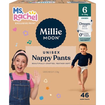 Millie Moon Luxury Nappy Pants Size 6 (15-20kg) 46 pack
