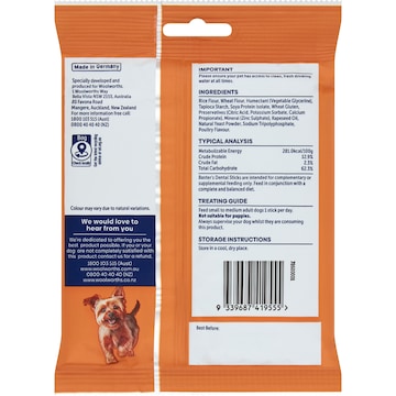 Baxter's Dental Sticks For Small To Medium Dogs 7 pack