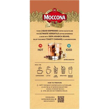 Moccona Liquid Coffee Sachets Espresso Caramel 8 pack