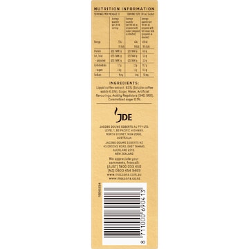 Moccona Liquid Coffee Concentrate Sachets Espresso Caramel 8 pack