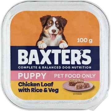 Baxter's Wet Puppy Food Chicken Loaf With Rice & Vegetables 100g