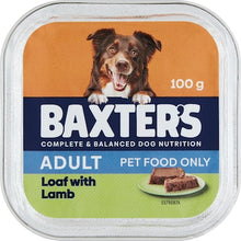 Baxter's Adult Wet Dog Food Loaf Tray Lamb 100g