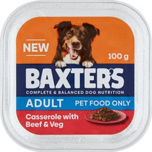 Baxter's Adult Dog Food Casserole Tray Beef & Vegetables 100g