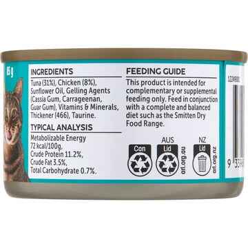 Smitten Adult Cat Food Tuna White Meat With Chicken In Jelly 85g