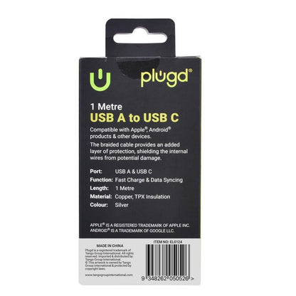 Plugd USB A to C Cable 1m each
