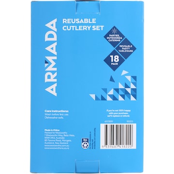 Armada Reusable Cutlery Set Assorted 18 pack